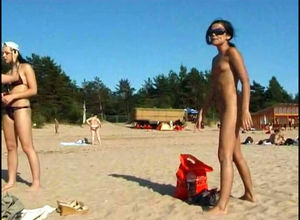 Depraved little girl nudists take off..