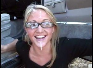 Blond wifey in glasses gets filthy